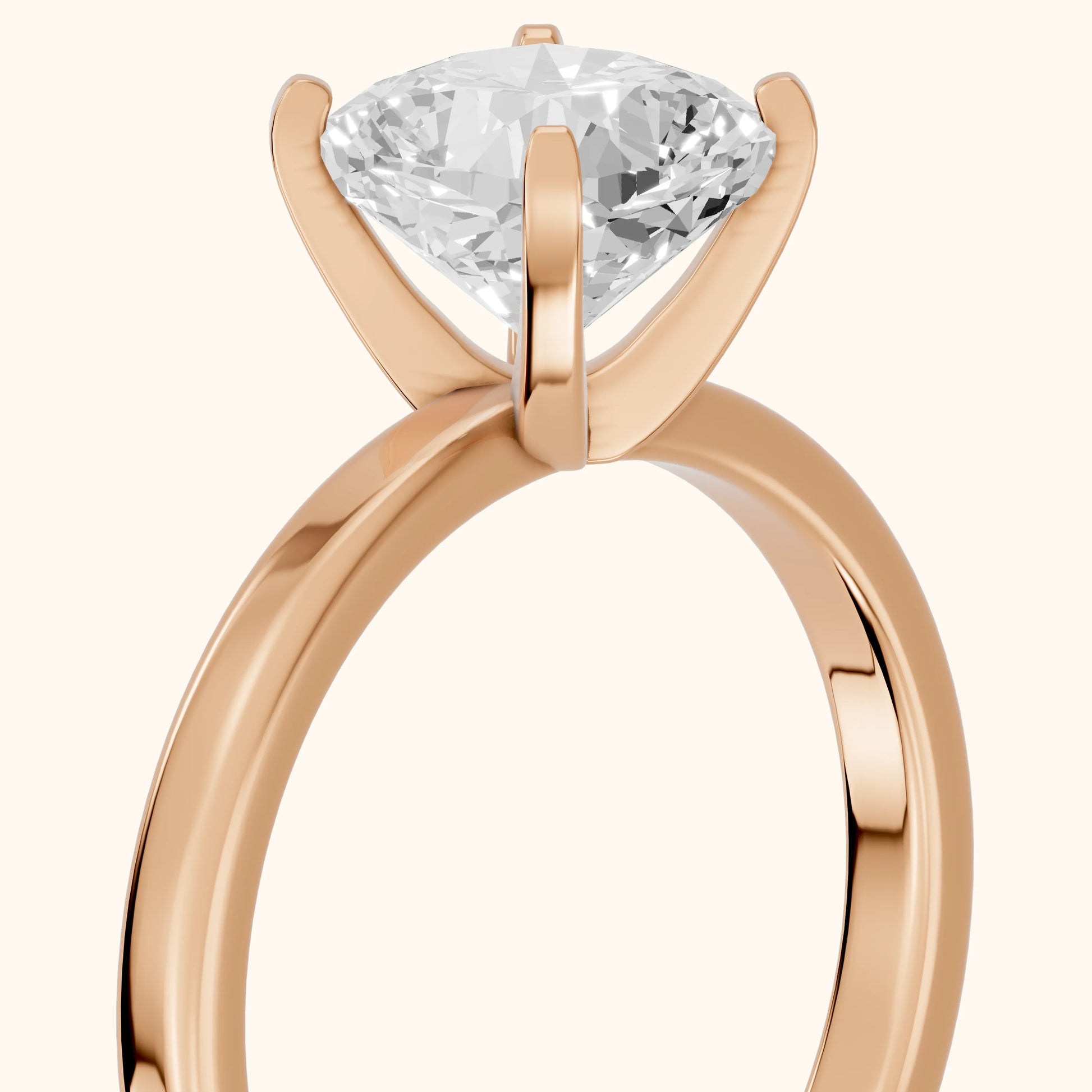 Liana Solitaire Claw Prong Cushion Diamond Engagement Ring in Rose Gold - slant-view.webp