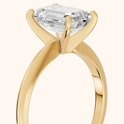 Giulia Solitaire Emerald Diamond Engagement Ring in Yellow Gold - slant-view.webp