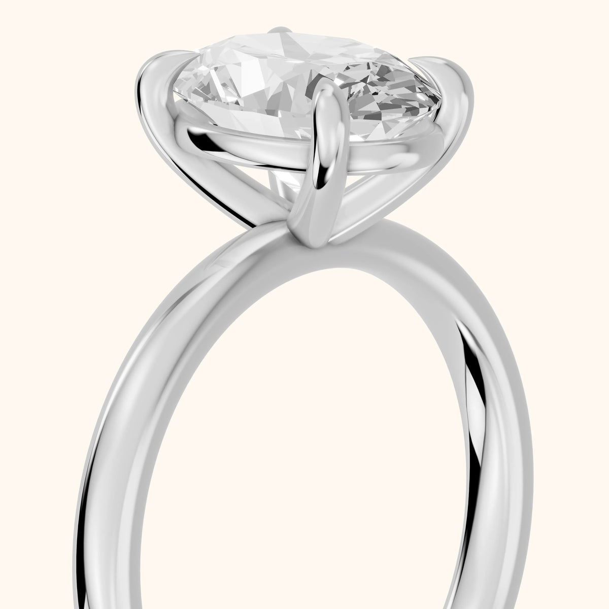 Rowan Basket Solitaire Oval Diamond Engagement Ring in Platinum - slant-view.webp