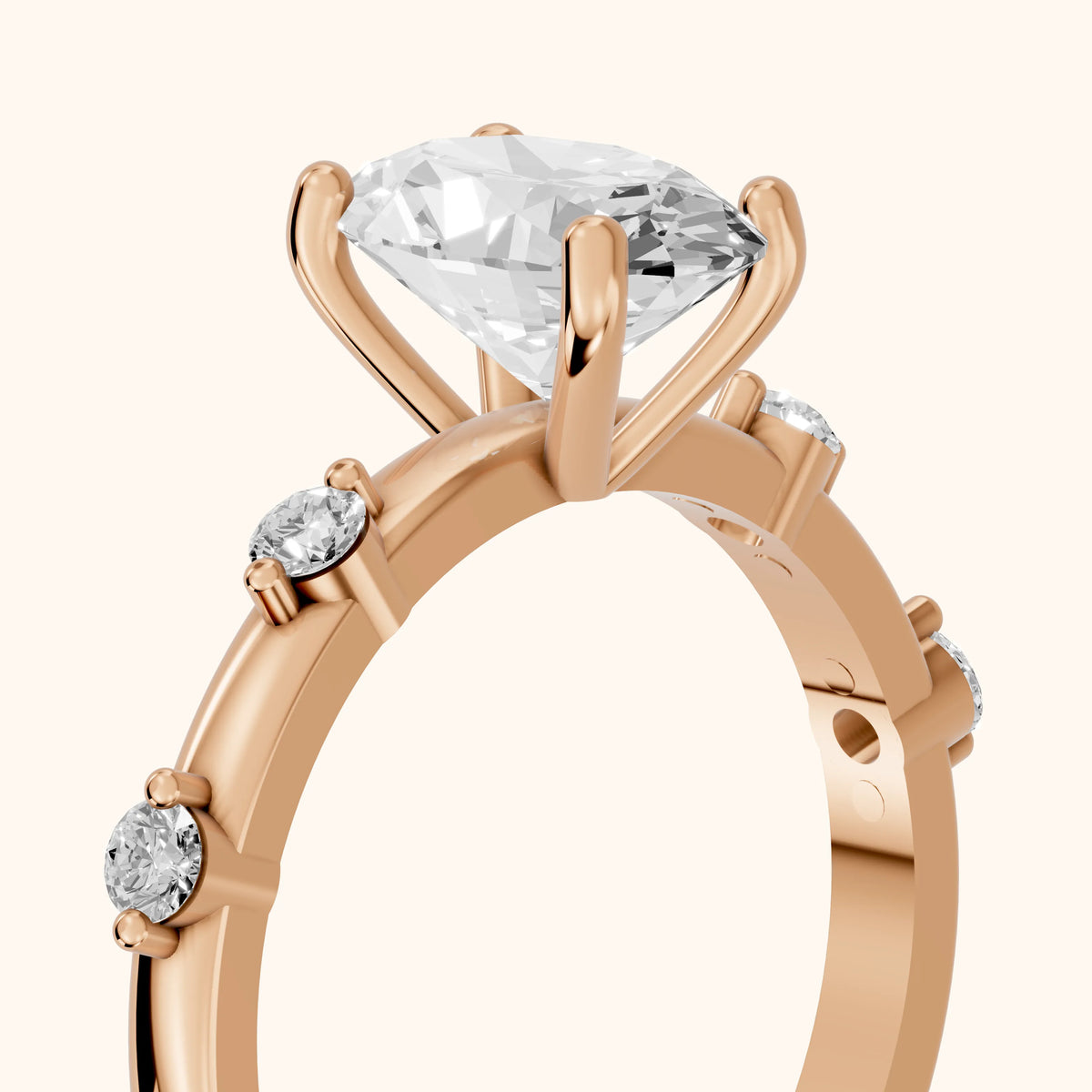 Elena Radiance Oval Diamond Engagement Ring in Rose Gold - slant-view.webp