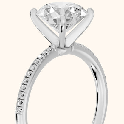 Mona Micropavé Round Diamond Engagement Ring in Silver - slant-view.webp