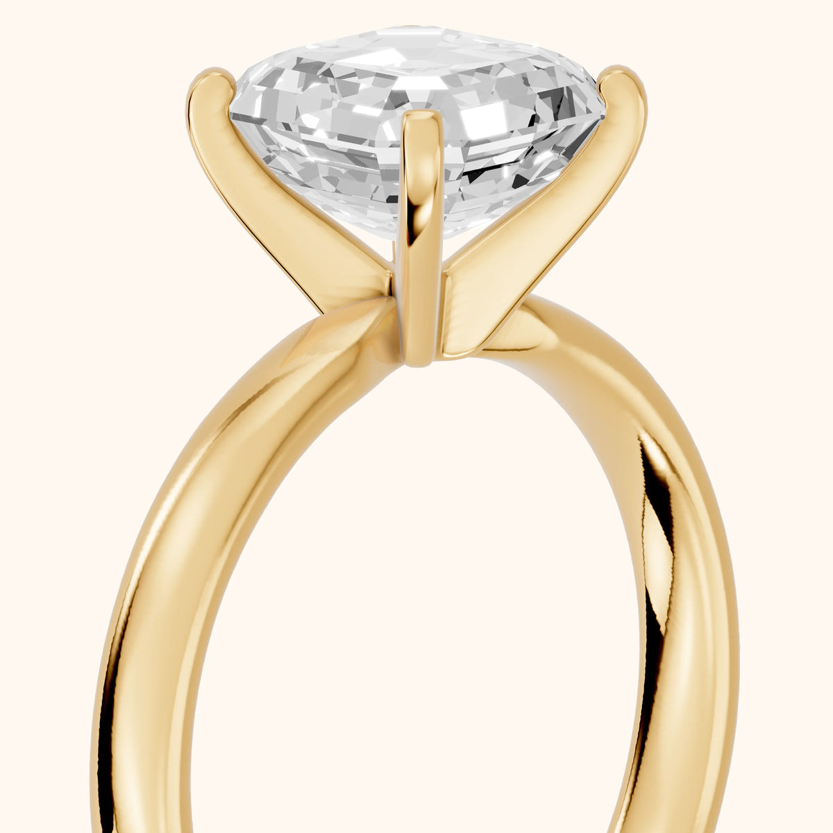 Elspeth Solitaire Asscher Diamond Engagement Ring in Yellow Gold - slant-view.webp