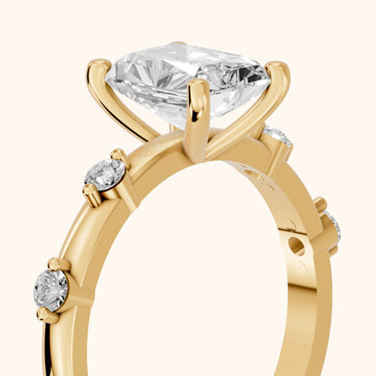 Elena Radiance Radiant Diamond Engagement Ring in Yellow Gold - slant-view.webp