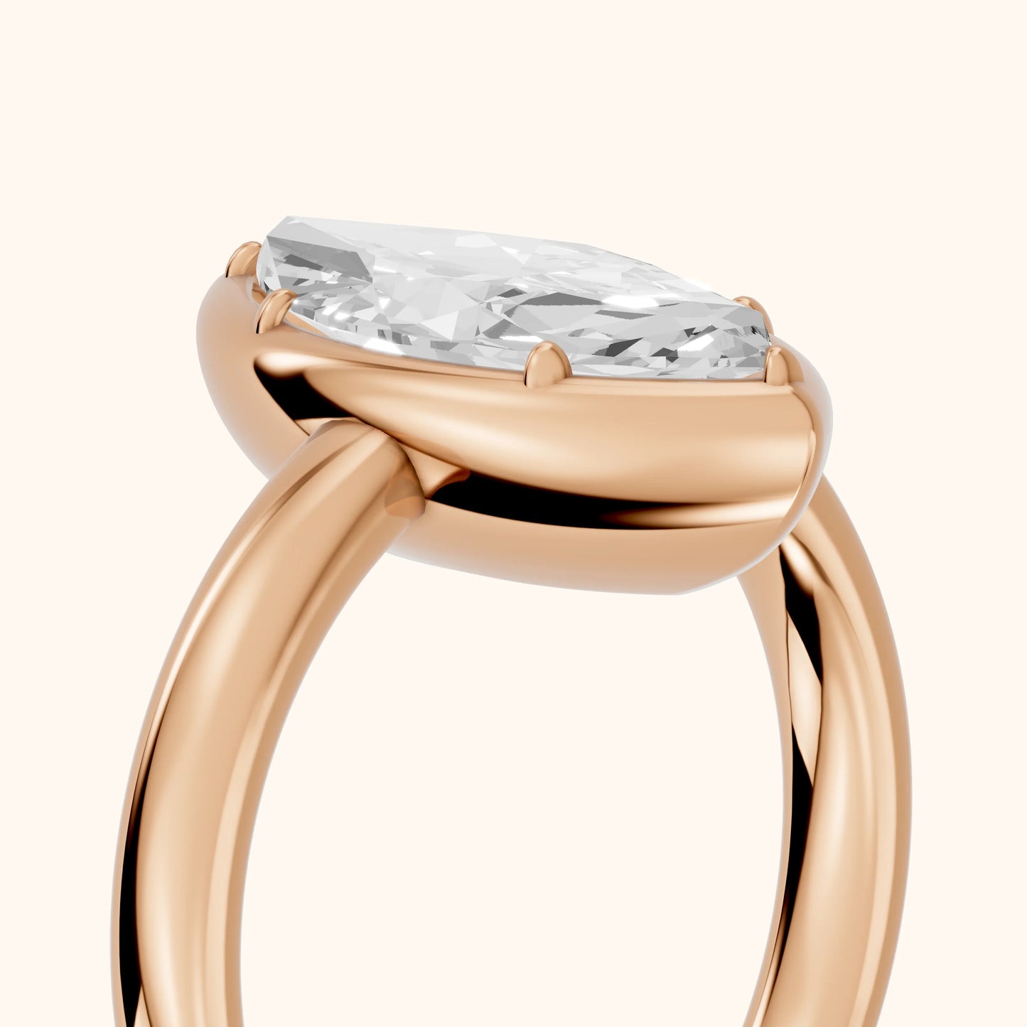 Alina Bezel Solitaire Marquise Diamond Ring in Rose Gold - slant-view.webp