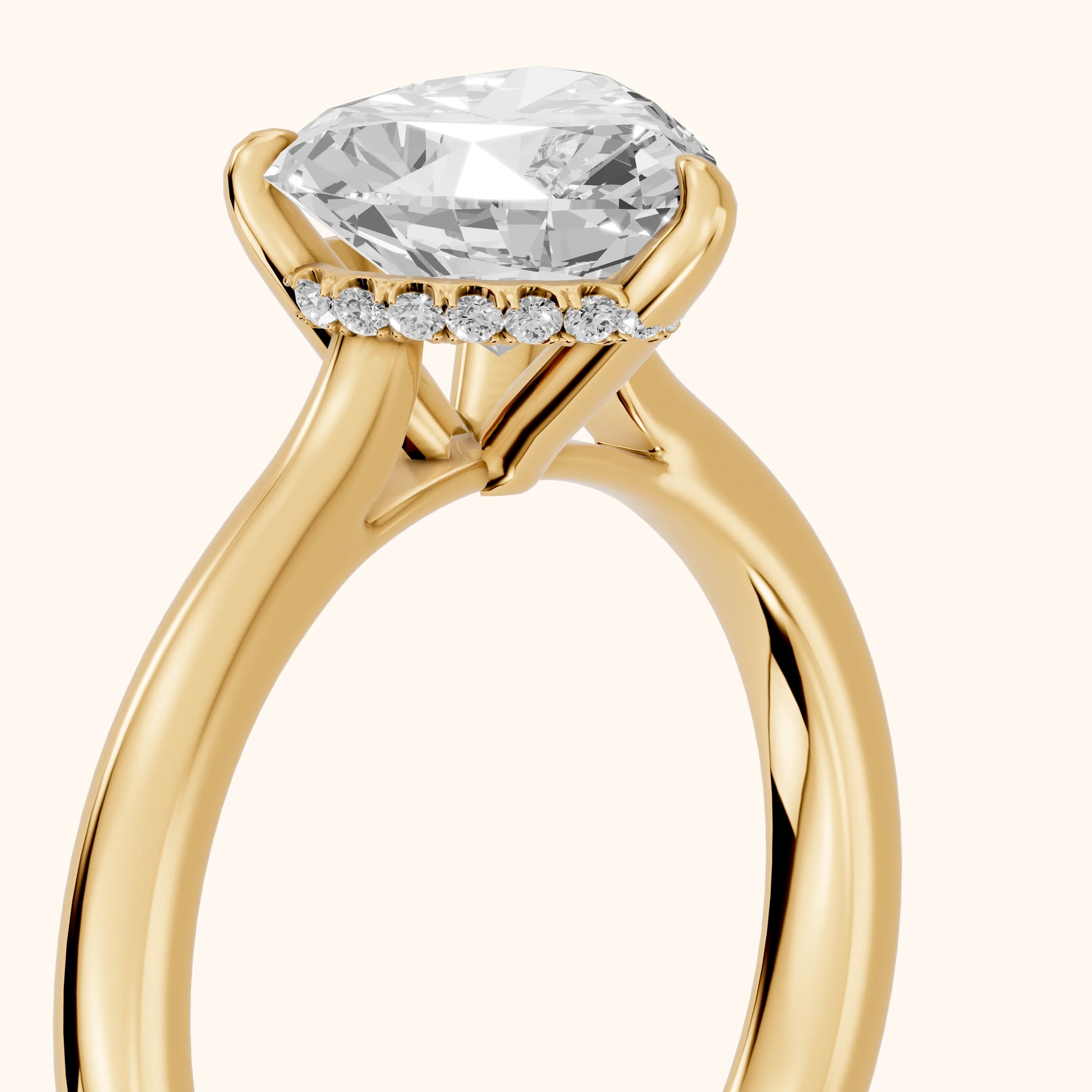 Mena Hidden Halo Heart Diamond Engagement Ring in Yellow Gold - slant-view.webp
