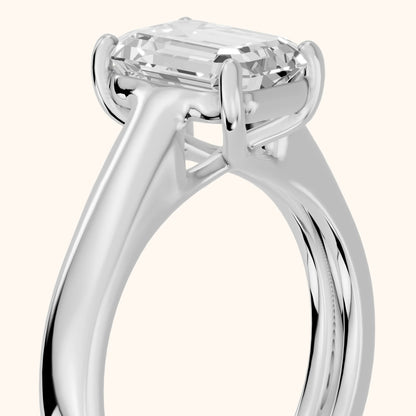 Heather Solitaire Cathedral Emerald Diamond Engagement Ring in White Gold - slant-view.webp