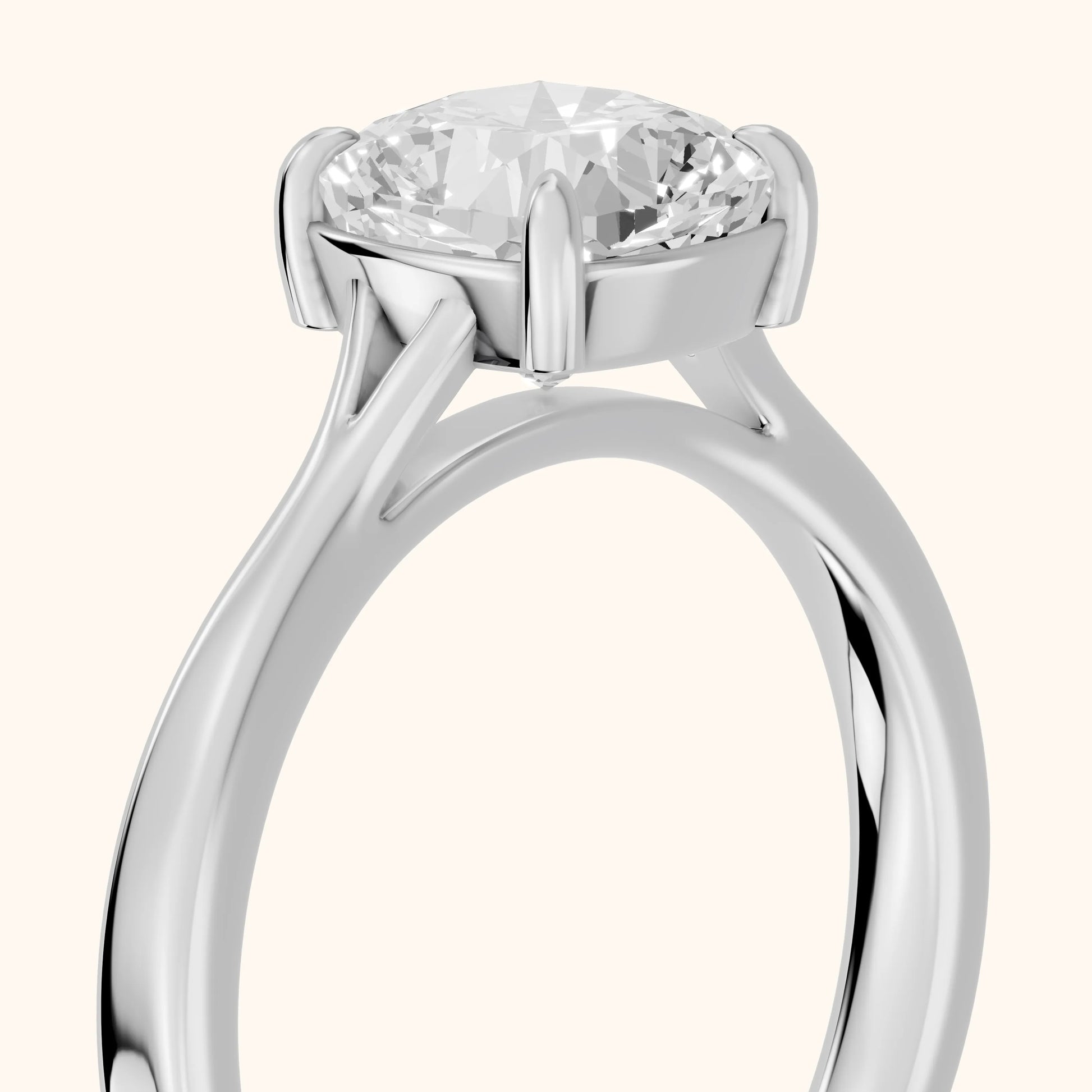 Anais Trellis Solitaire Cushion Diamond Engagement Ring in White Gold - slant-view.webp