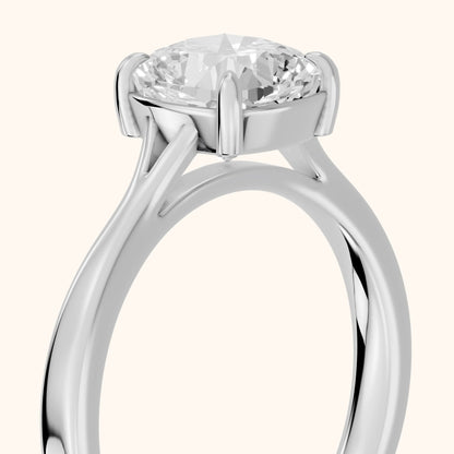 Anais Trellis Solitaire Cushion Diamond Engagement Ring in White Gold - slant-view.webp