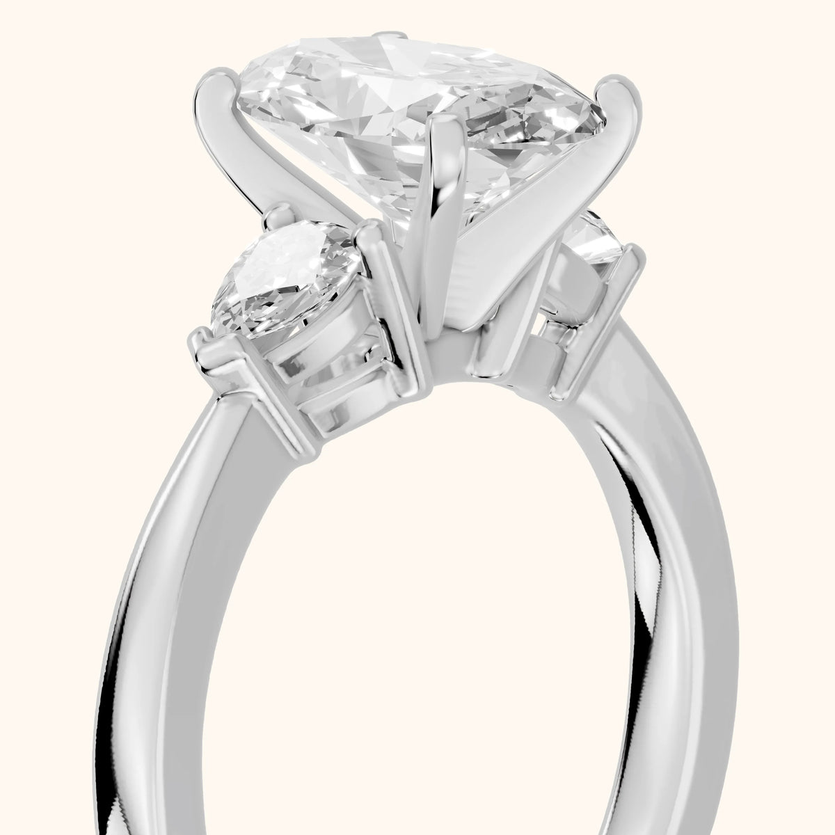 Amabel Three-Stone Oval Diamond Engagement Ring in Silver - slant-view.webp