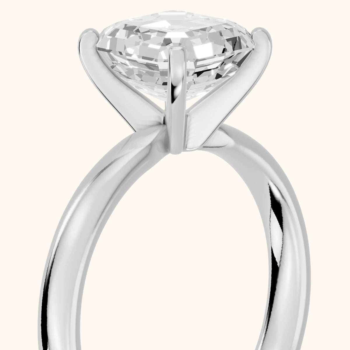 Elspeth Solitaire Asscher Diamond Engagement Ring in Platinum - slant-view.webp