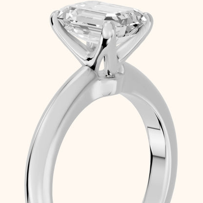 Clementine Solitaire Emerald Diamond Engagement Ring in White Gold - slant-view.webp