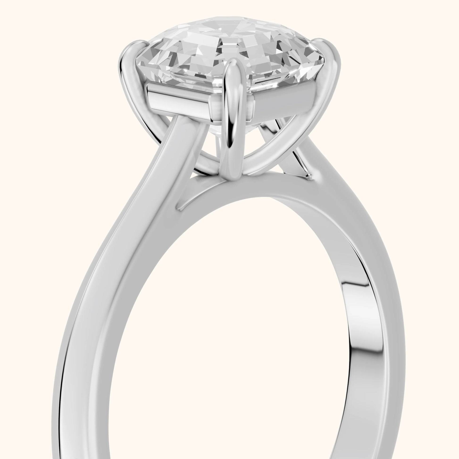 Kalia Knife Edge Solitaire Asscher Diamond Engagement Ring in White Gold - slant-view.webp