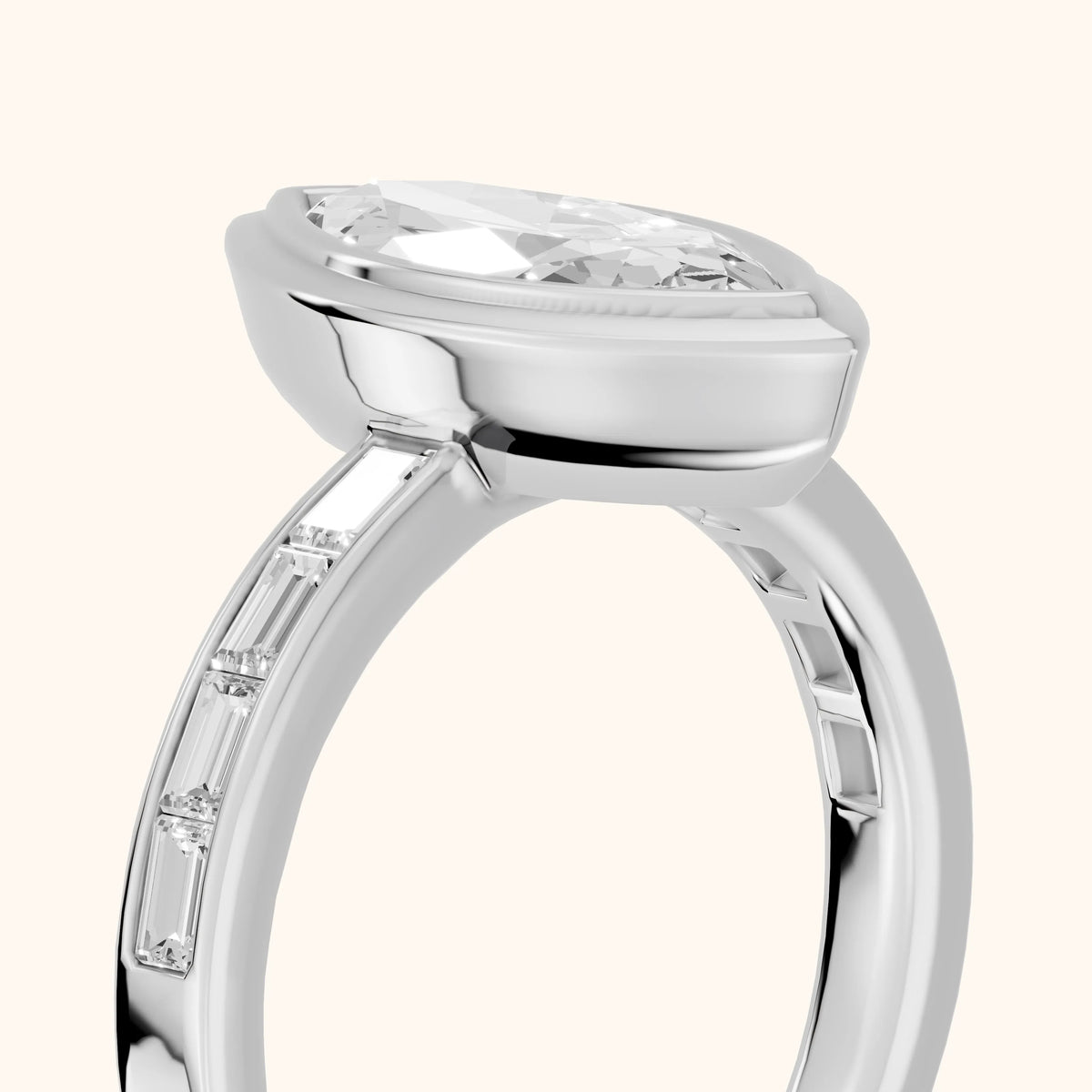 Darcy Bezel Channel Set Marquise Diamond Engagement Ring in Silver - slant-view.webp
