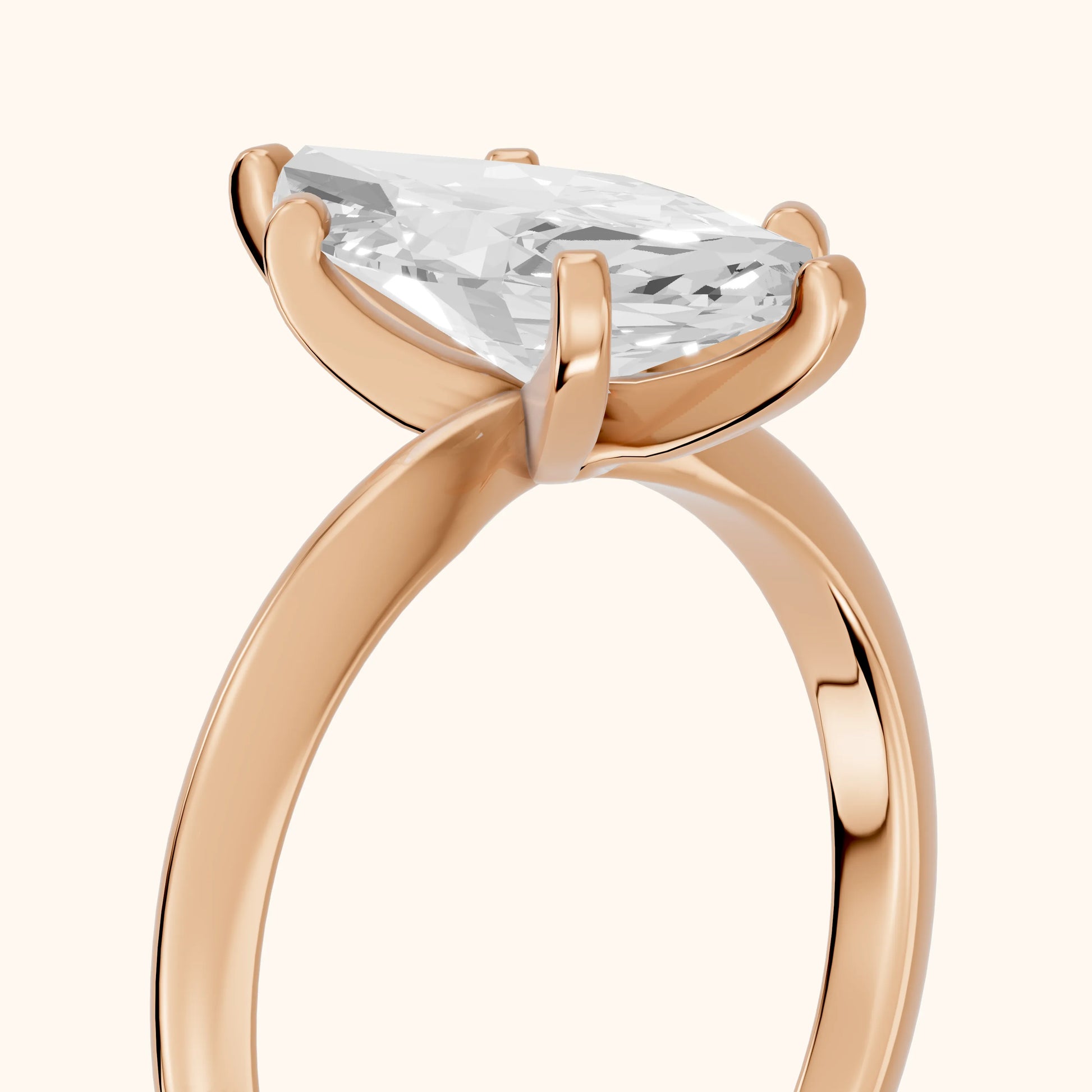 Wren Solitaire Marquise Diamond Ring in Rose Gold - slant-view.webp