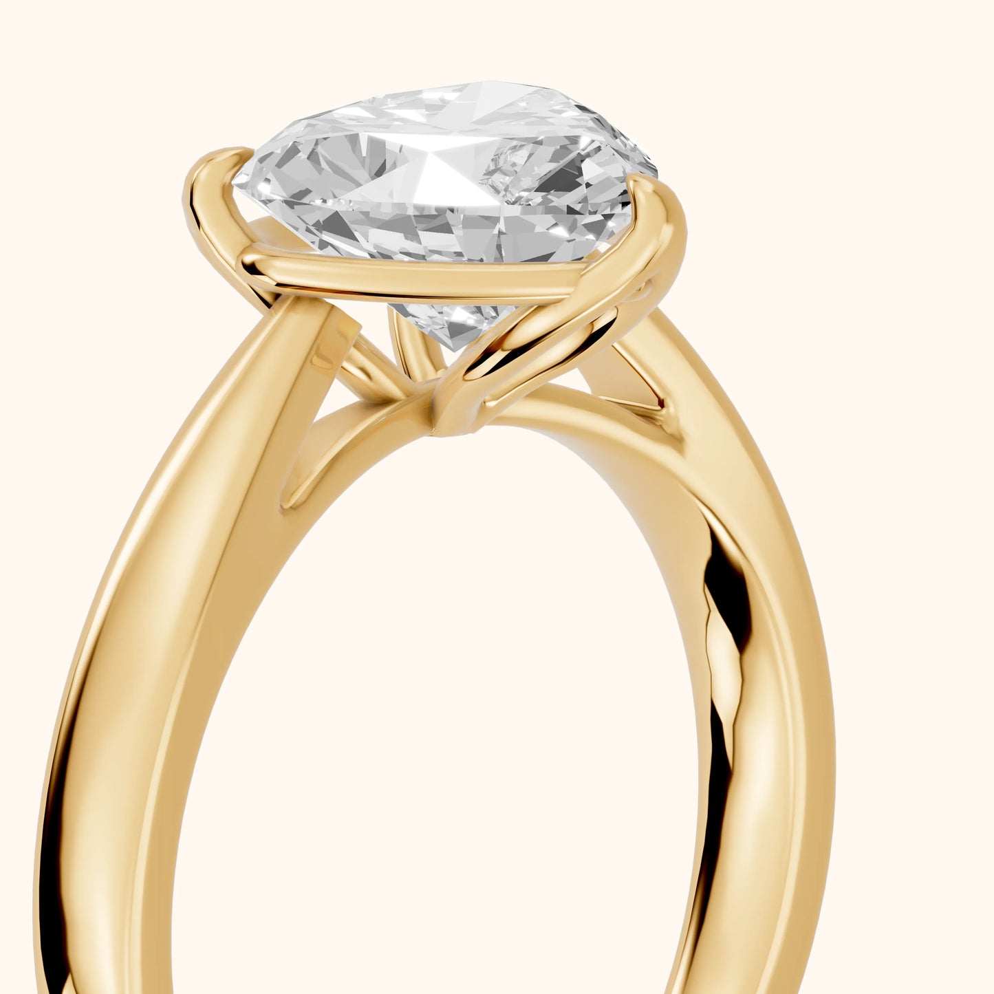 Lucia Solitaire Six-Prong Heart Diamond Engagement Ring in Yellow Gold - slant-view.webp
