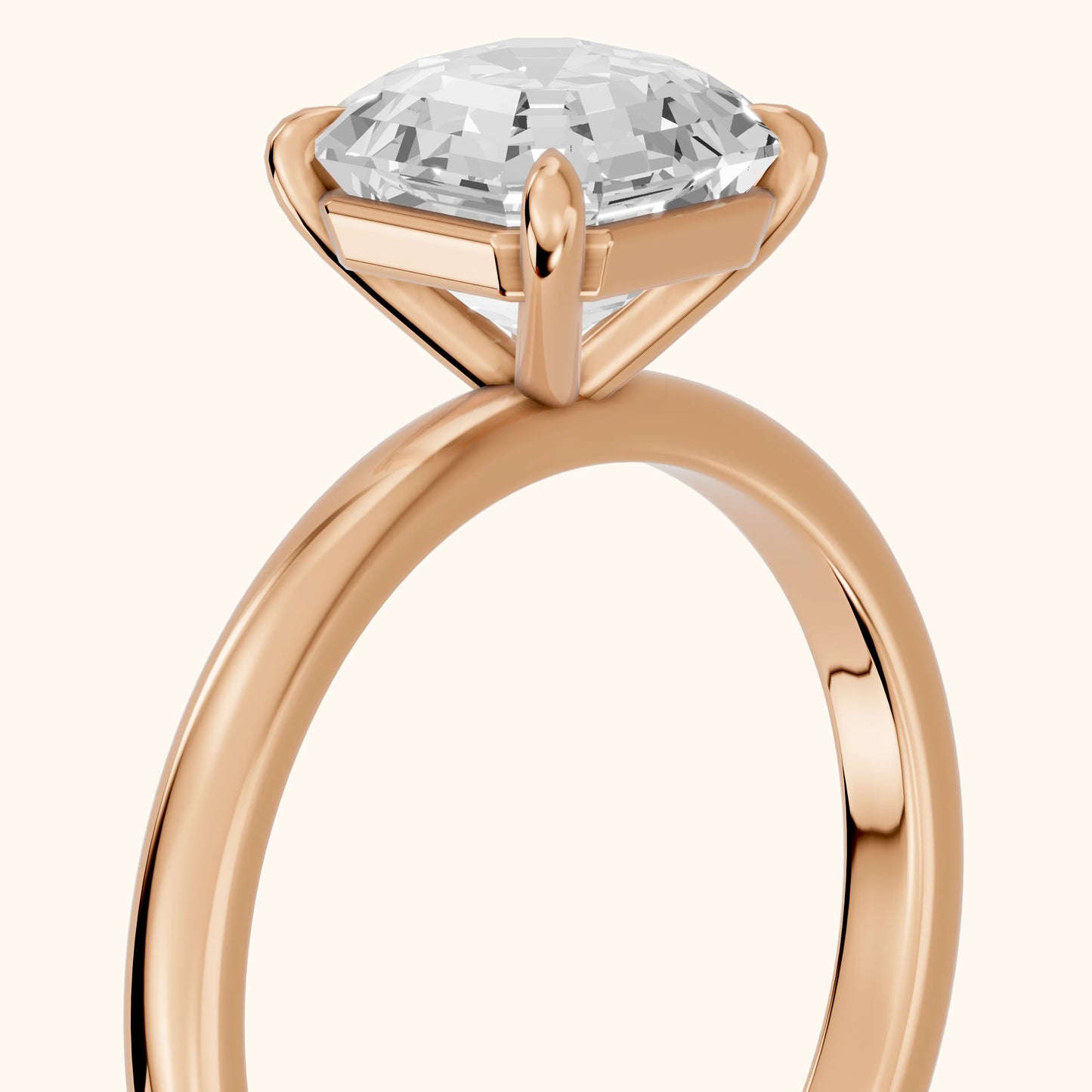 Lyla Petite Solitaire Asscher Diamond Engagement Ring in Rose Gold - slant-view.webp