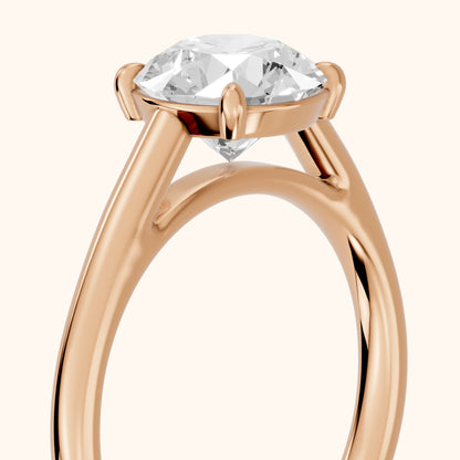 Sadie Cathedral Solitaire Round Diamond Ring in Rose Gold - slant-view.webp