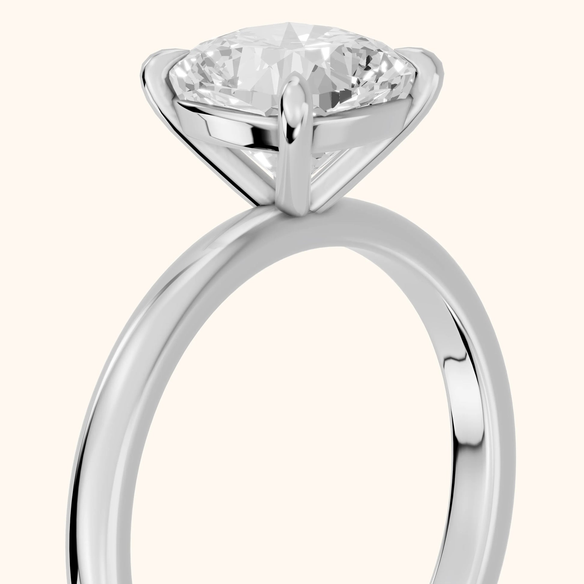 Lyla Petite Solitaire Cushion Diamond Engagement Ring in White Gold - slant-view.webp