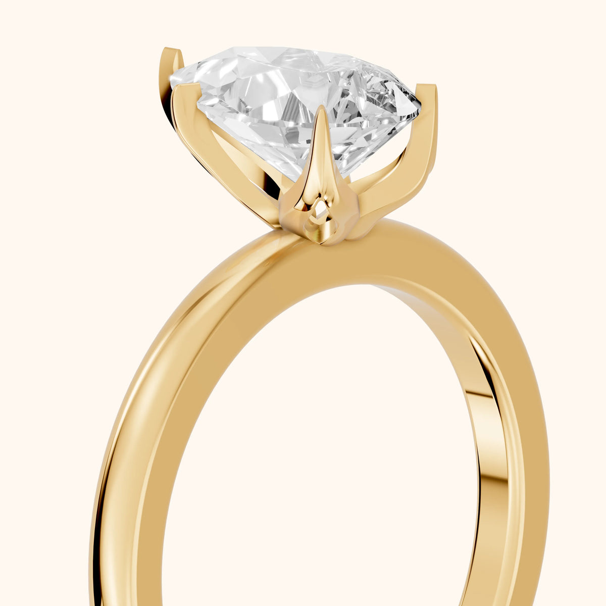 Serena Blossom Solitaire Pear Diamond Engagement Ring in Yellow Gold - slant-view.webp