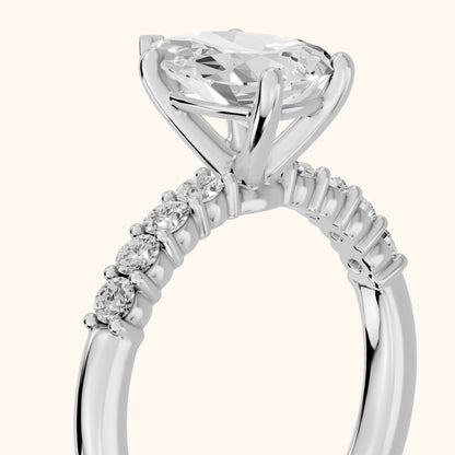 Mayfield Pavé Pear Diamond Engagement Ring in Platinum - slant-view.webp