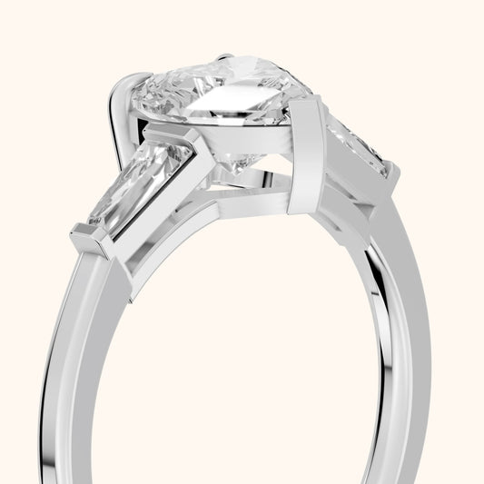 Winnie Three-Stone Heart Diamond Engagement Ring in White Gold - slant-view.webp