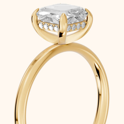 Charlotte Charm Solitaire Asscher Diamond Engagement Ring in Yellow Gold - slant-view.webp