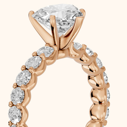 Leta Infinity Pavé Heart Diamond Engagement Ring in Rose Gold - slant-view.webp