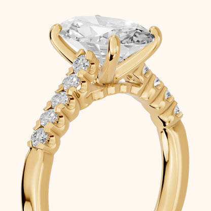 Jessie French Pavé Oval Diamond Engagement Ring in Yellow Gold - slant-view.webp