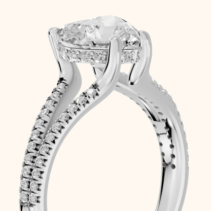 Eternal Embrace Solitaire Heart Diamond Engagement Ring in White Gold - slant-view.webp