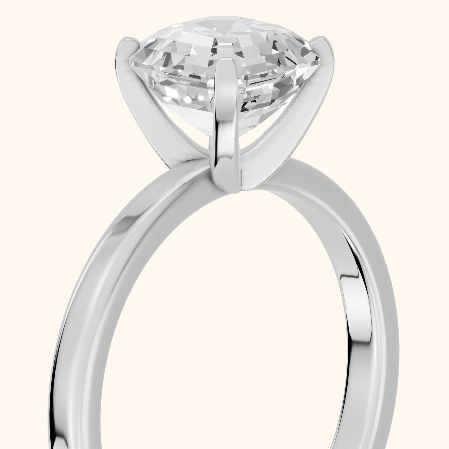 Liana Solitaire Claw Prong Asscher Diamond Engagement Ring in Silver - slant-view.webp