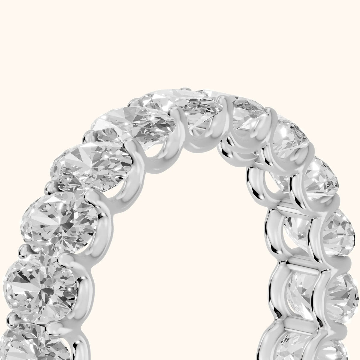 Ivana Shared Prong Oval Diamond Eternity Band in Platinum - slant-view