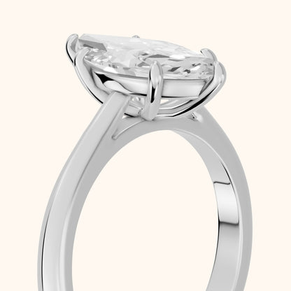 Kalia Knife Edge Solitaire Marquise Diamond Engagement Ring in Silver - slant-view.webp
