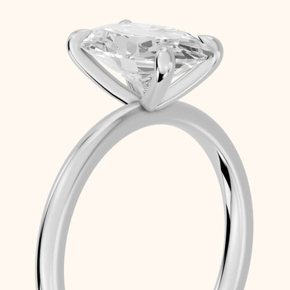 Nella Petite Solitaire Oval Diamond Engagement Ring in Silver - slant-view.webp