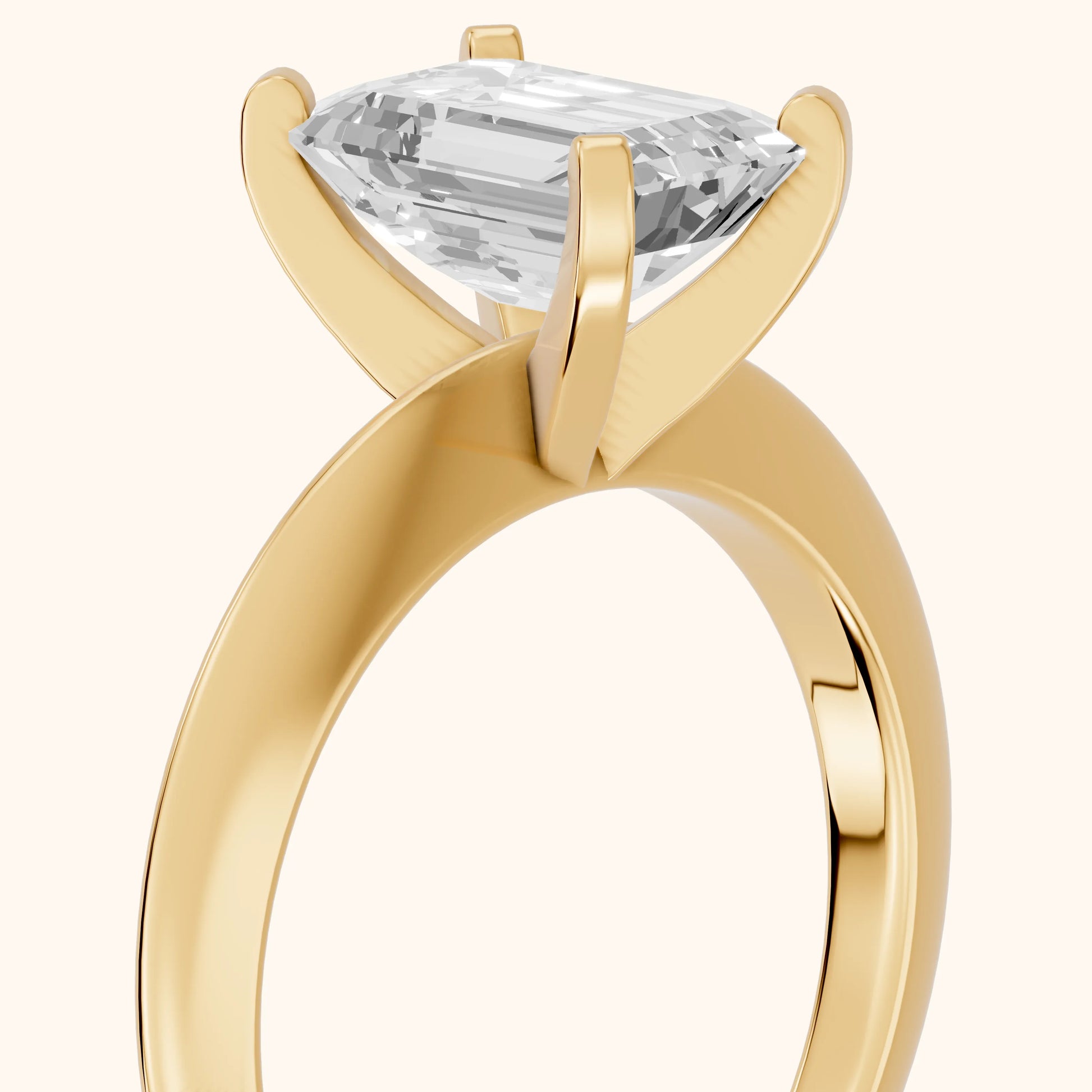 Amira Six-Prong Solitaire Emerald Diamond Engagement Ring in Yellow Gold - slant-view.webp