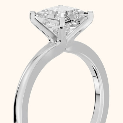 Matilda Cathedral Solitaire Princess Diamond Engagement Ring in Silver - slant-view.webp
