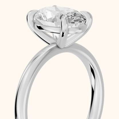 Cassandra Claw Prong Solitaire Oval Diamond Engagement Ring in Platinum - slant-view.webp