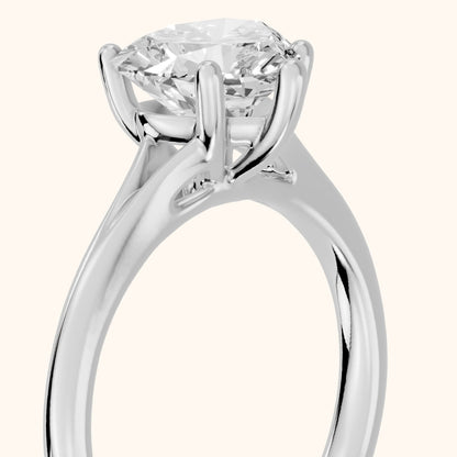 Melanie Solitaire Split Shank Heart Diamond Engagement Ring in Silver - slant-view.webp
