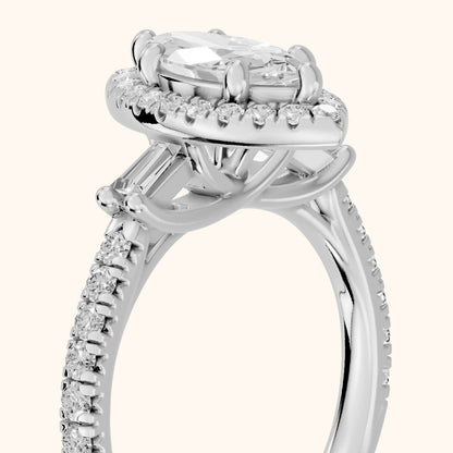 Provo Baguette Halo Marquise Diamond Engagement Ring in White Gold - slant-view.webp