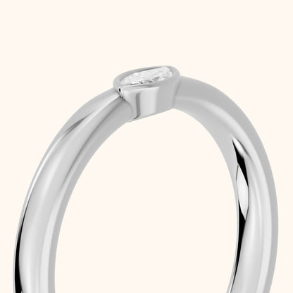 Renee Bezel Marquise Diamond Wedding Band in Silver - slant-view