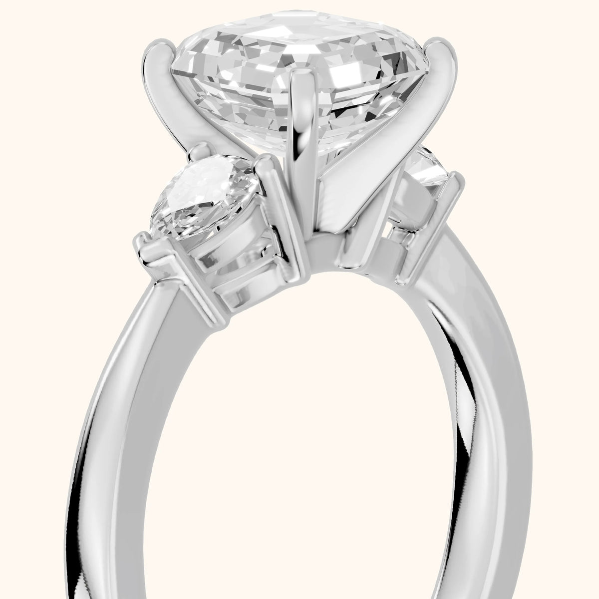 Amabel Three-Stone Asscher Diamond Engagement Ring in Platinum - slant-view.webp