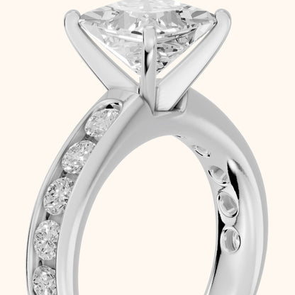 Juneau Cathedral Channel Set Princess Diamond Engagement Ring in White Gold - slant-view.webp
