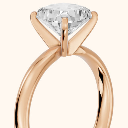 Elspeth Solitaire Cushion Diamond Engagement Ring in Rose Gold - slant-view.webp