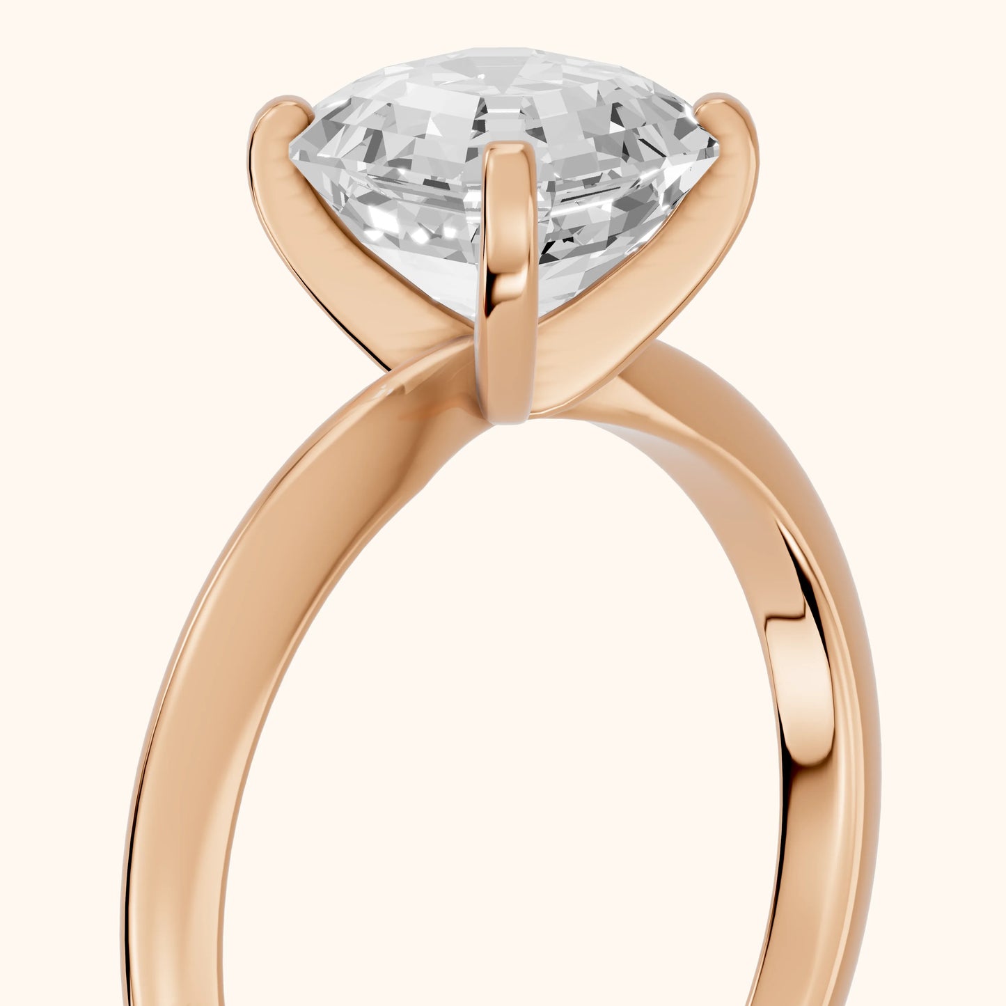 Wren Solitaire Asscher Diamond Ring in Rose Gold - slant-view.webp
