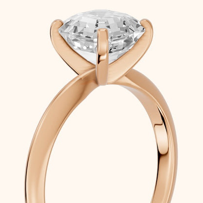 Wren Solitaire Asscher Diamond Ring in Rose Gold - slant-view.webp