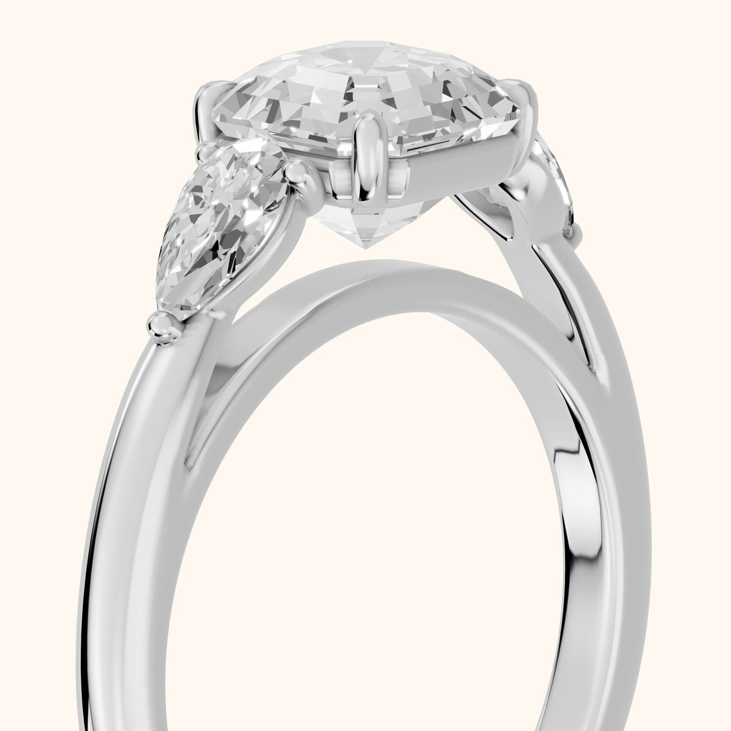 Phoebe Three-Stone Asscher Diamond Ring in Platinum - slant-view.webp