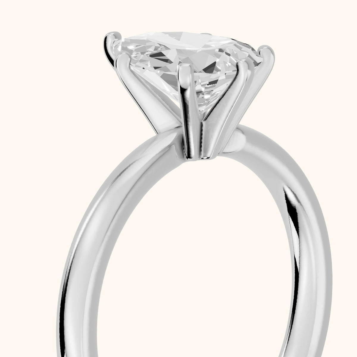 Kezia Dome Solitaire Pear Diamond Engagement Ring in White Gold - slant-view.webp