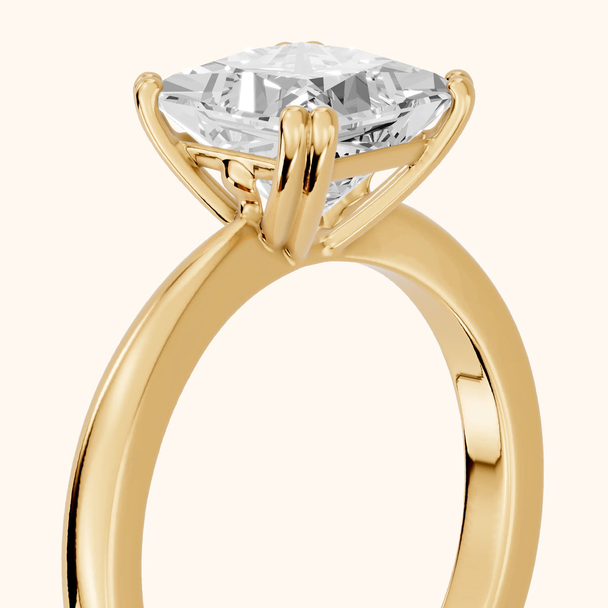Lorelei Solitaire Princess Diamond Engagement Ring in Yellow Gold - slant-view.webp