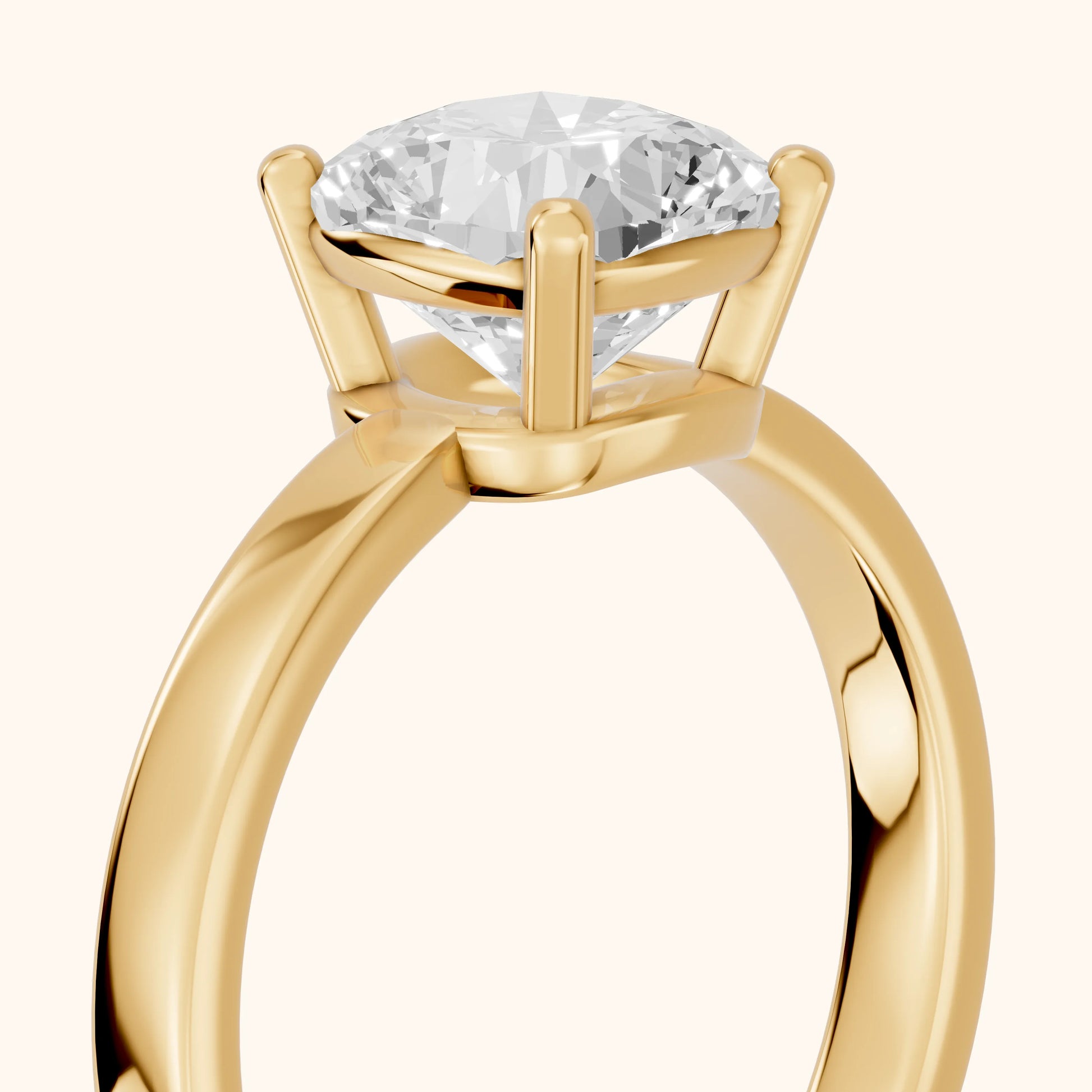Delia Solitaire Cushion Diamond Engagement Ring in Yellow Gold - slant-view.webp