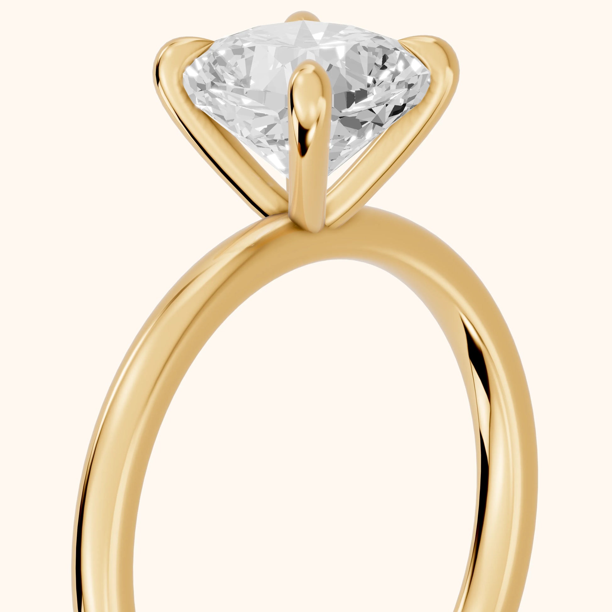 Nella Petite Solitaire Cushion Diamond Engagement Ring in Yellow Gold - slant-view.webp