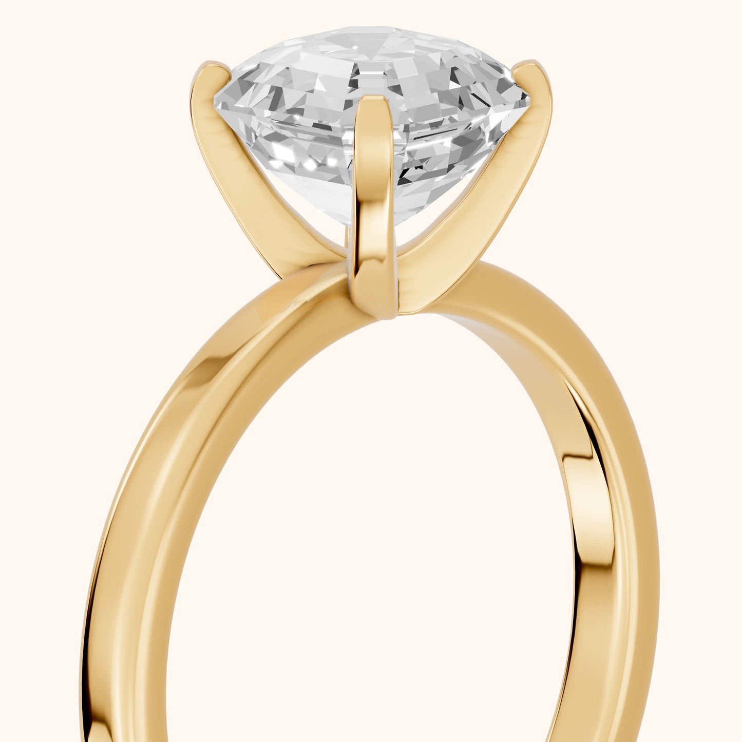 Liana Solitaire Claw Prong Asscher Diamond Engagement Ring in Yellow Gold - slant-view.webp